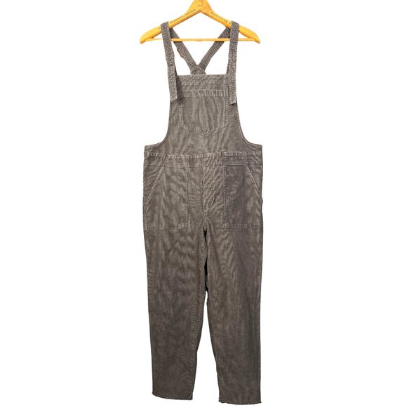 Aerie Work and Play Grey Corduroy Overalls, Casual Minimalist Size Medium - Picture 3 of 9